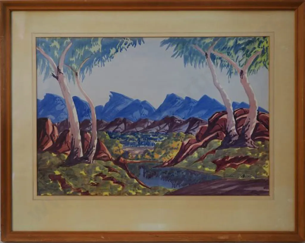 NAMATJIRA Ewald (1930-1984) - Australian Outback Image 1++