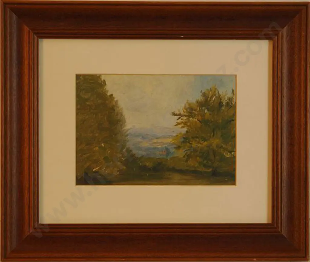 UNKNOWN Artist - Peering Through The Trees From On High - 19th Century Image 1++