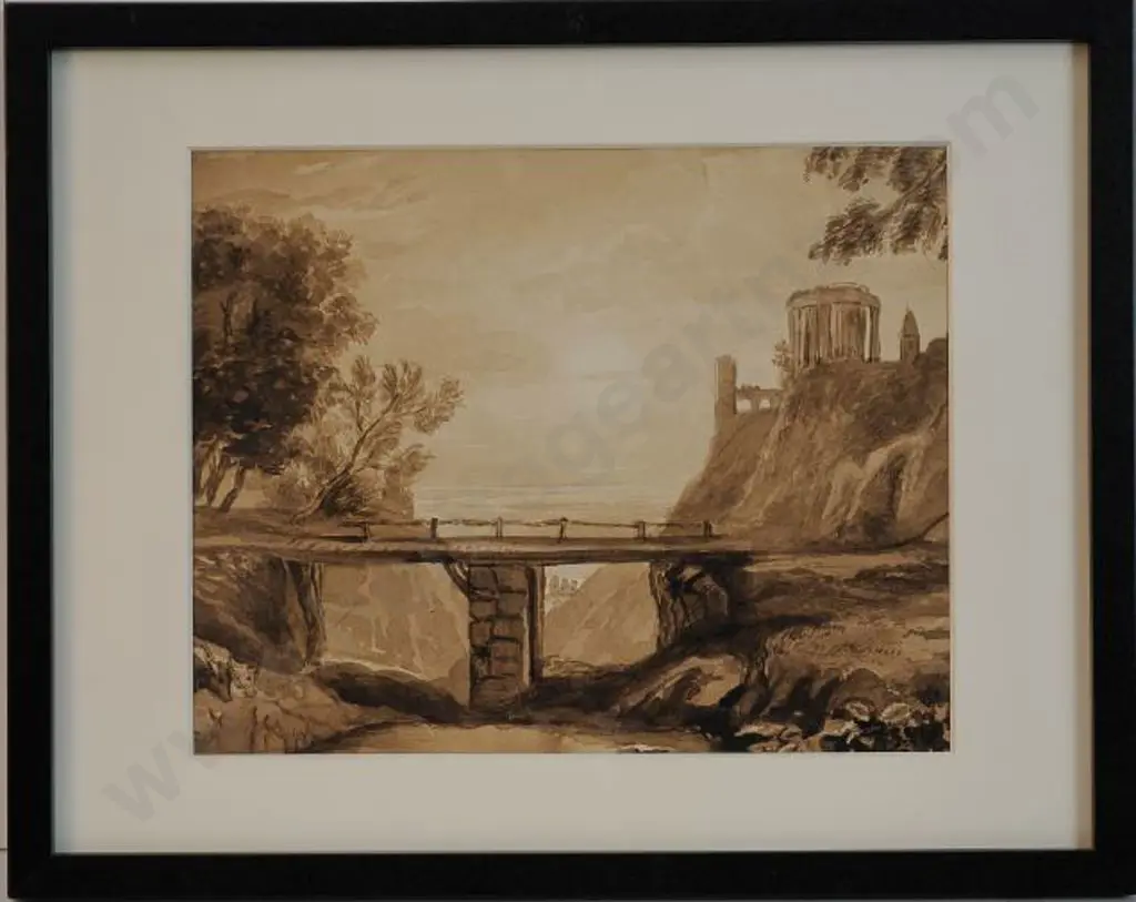 UNKNOWN Artist - Romantic Scene with Folly (Sepia) Image 1++