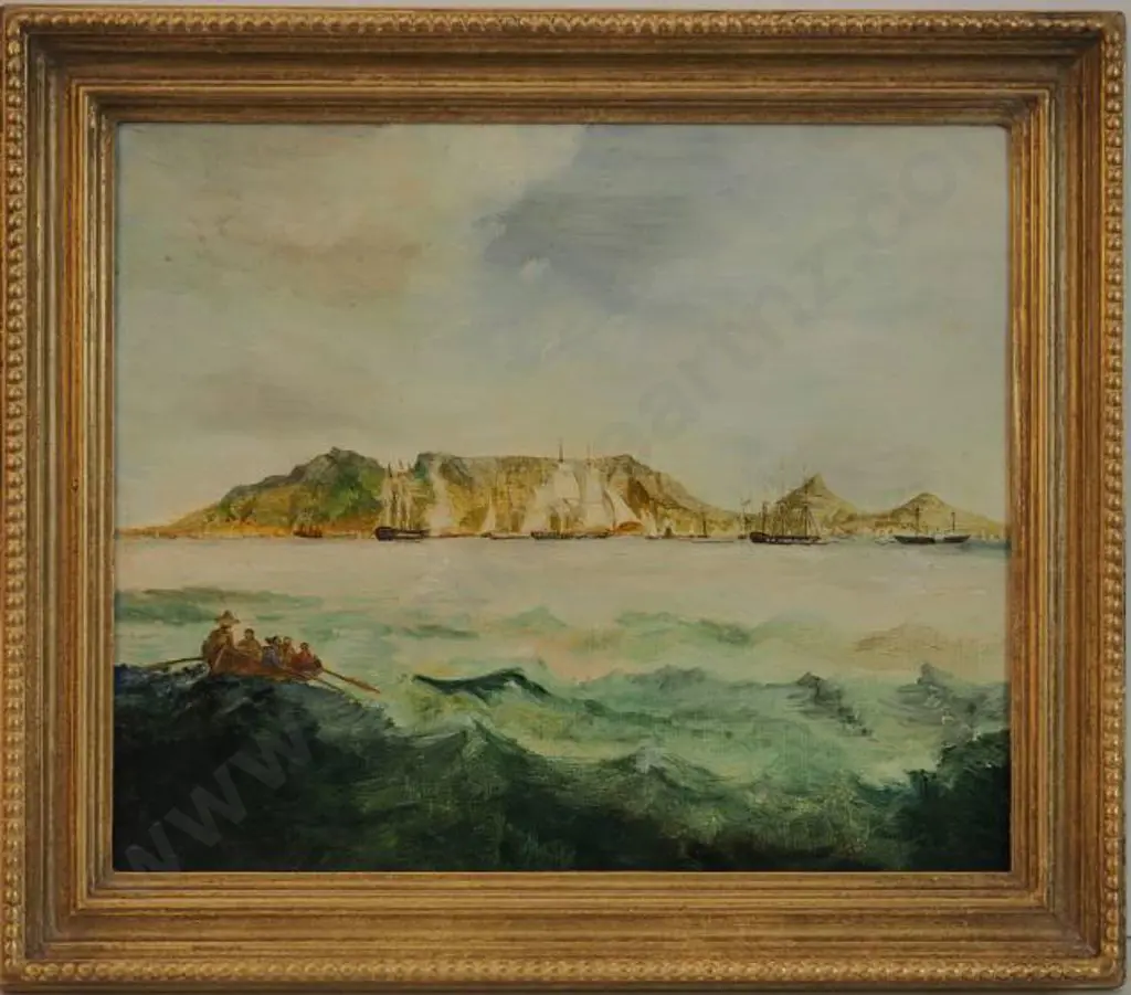 BAINES, John Thomas (1820-1875) - Sir Henry Pottinger's Landing in Table Bay 1848 Image 1++