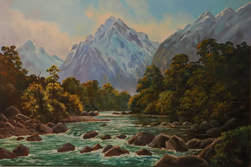 PAPPS, Ernest (1929-) - From the Tutoko River, Fiordland Image 1++