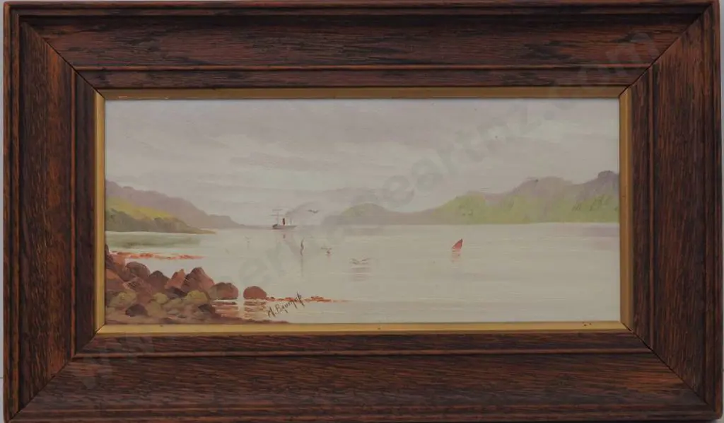 BAUCHOP, Maria (19th Cent) - View Overlooking Port Chalmers c. 1890 Image 1++