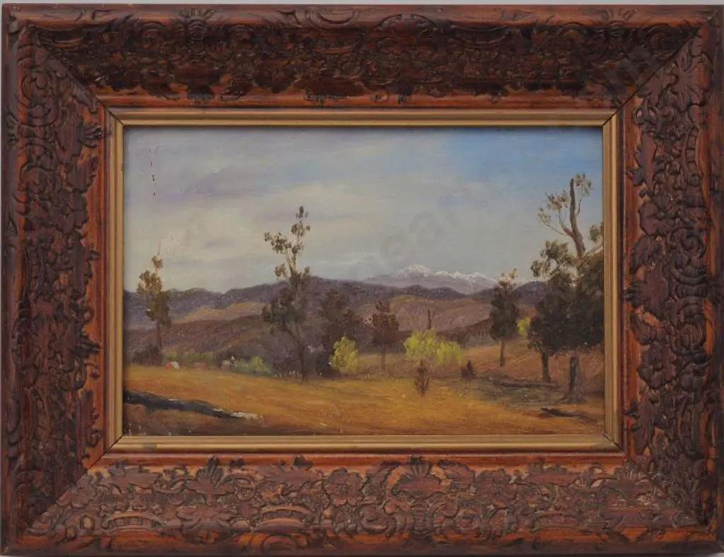 UNKNOWN artist - Country Scene with Mountain and Church Image 1++