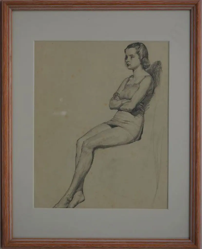 RICHARDSON, Harry Linley (1878-1947) - Young Lady in Slip - Figure Study Image 1++