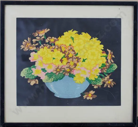 HALL-THORPE John (1874-1947) - Primroses in Vase Image 1++