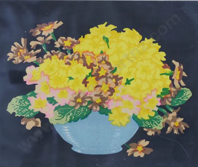 HALL-THORPE John (1874-1947) - Primroses in Vase Image 1++