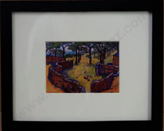 LUSK, Doris (1916-1990) - Imagined Views V1, Landscape with Trees & Ruins Image 1++