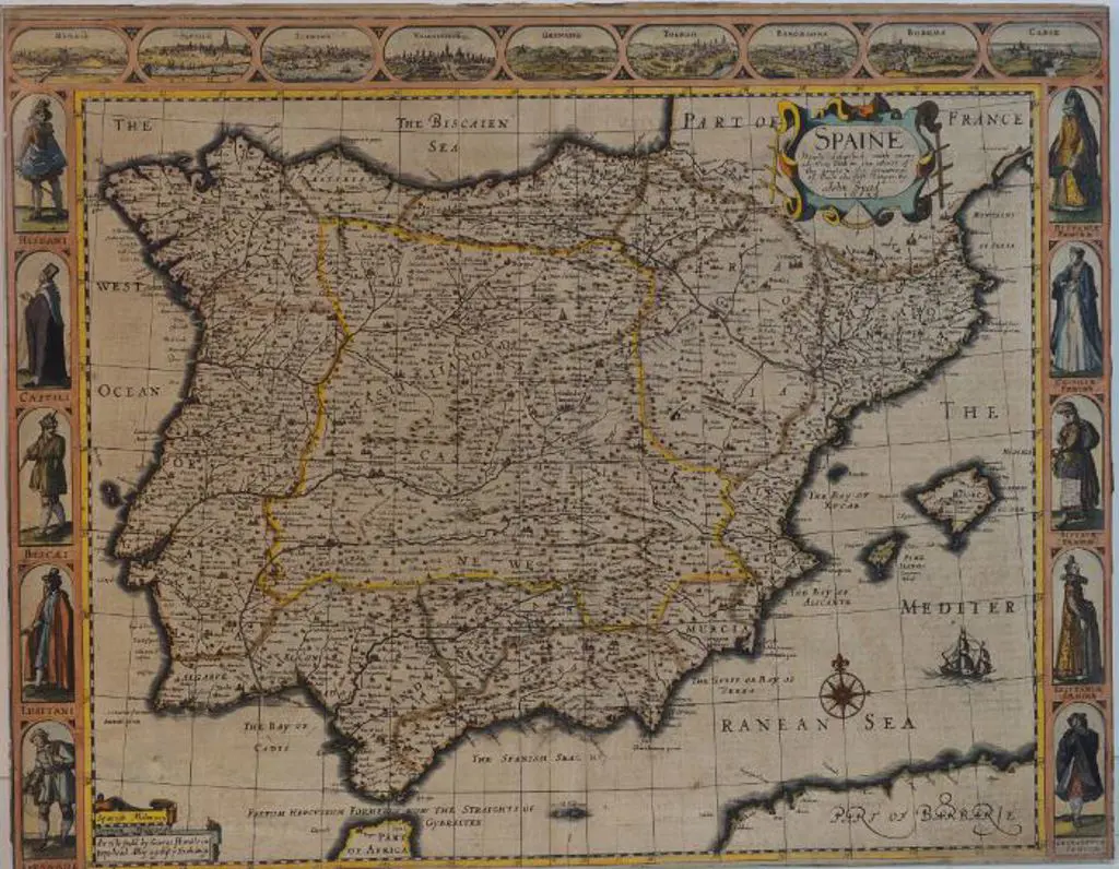 SPEED, John (1552-1629) - Map of Spaine, 1626 Image 1++