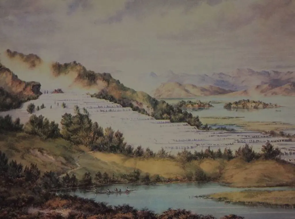 BARRAUD, Charles Decimus (1822-1897) - White Terraces c. 1880 Image 1++