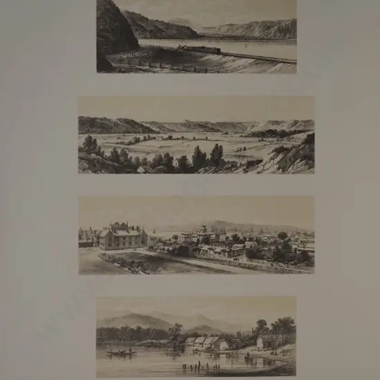 BARRAUD, Charles Decimus (1822-1897) - Horowhenua Lake. Govt. House Wellington, Whanganui River, Wellington Railway