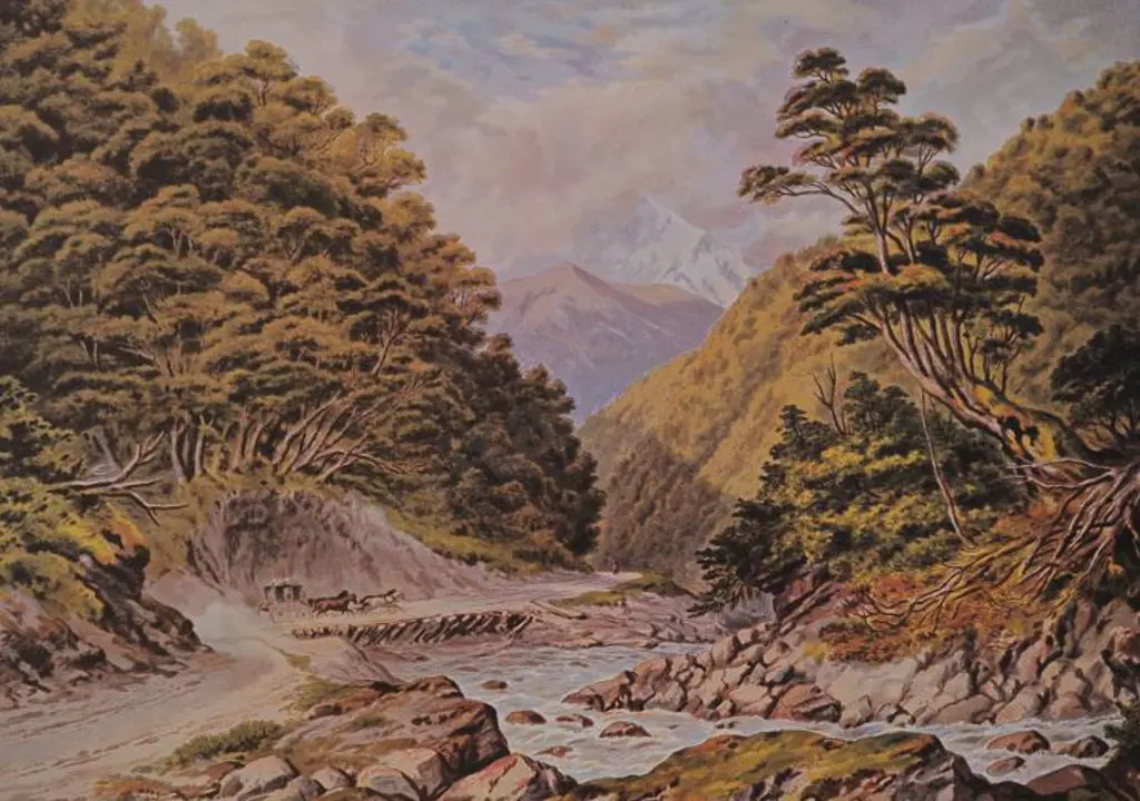 BARRAUD, Charles Decimus (1822-1897) - Otira Gorge, West Coast Road Image 1++