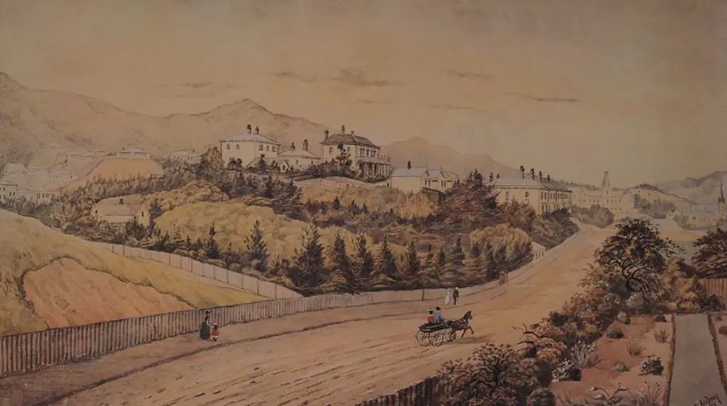 AUBREY, Christopher (1868-1906) - Brougham Street, Mt Victoria, Wellington, 1889 Image 1++