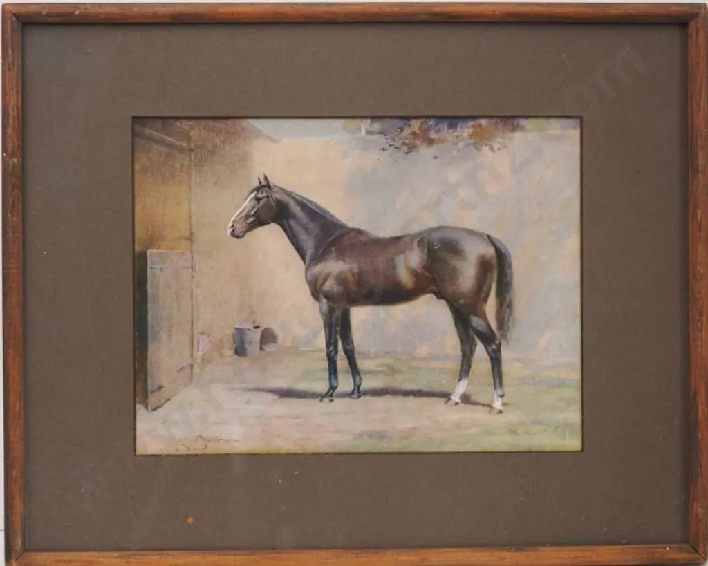 STAINFORTH, Martin (1866-1957) - Standing Horse by Stable Door Image 1++