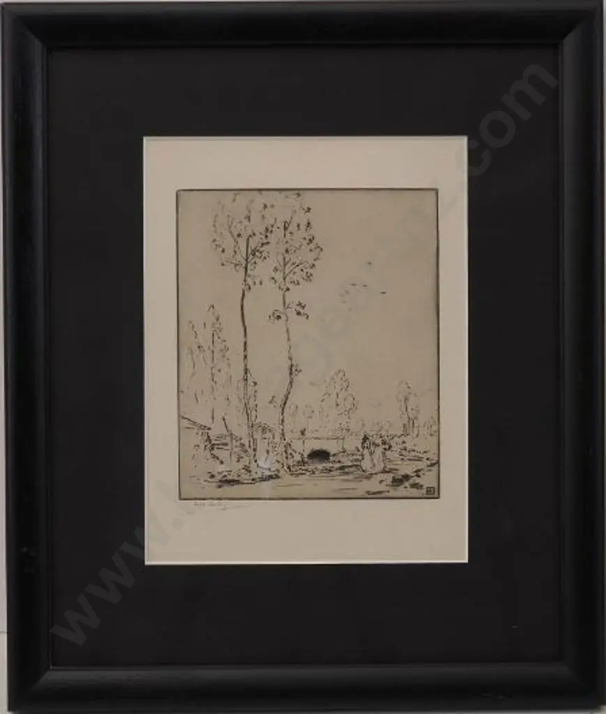 HARTLEY, Alfred (1855-1933) - Trees & Bridge Image 1++