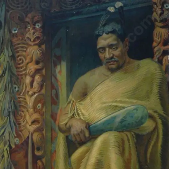 DITTMER, Wilhelm (1866-1909) - Mana- Portrait of Maori Chief Te Heuheu, 1905