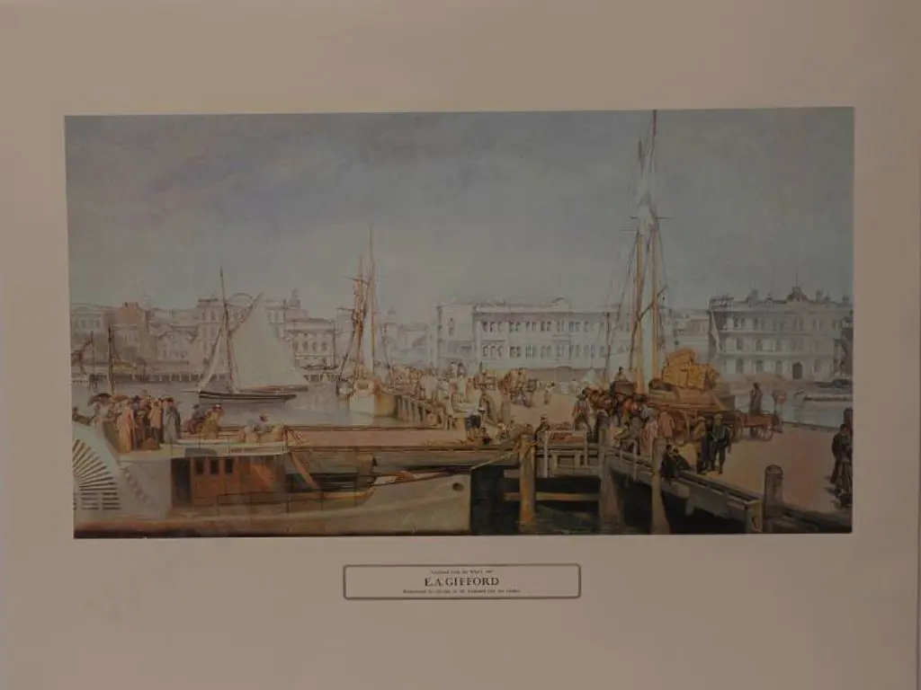 GIFFORD, Edward Augustus R.A. (1819-1894) - Auckland From the Wharf, 1887 Image 1++