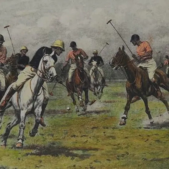 WRIGHT, George (1860-1944) - A Backhander Stops a Rusah (Polo)