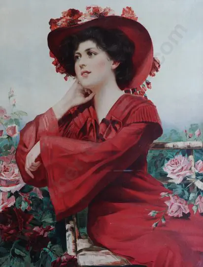 UNKNOWN Artist - Lady in Red Dress Image 1++