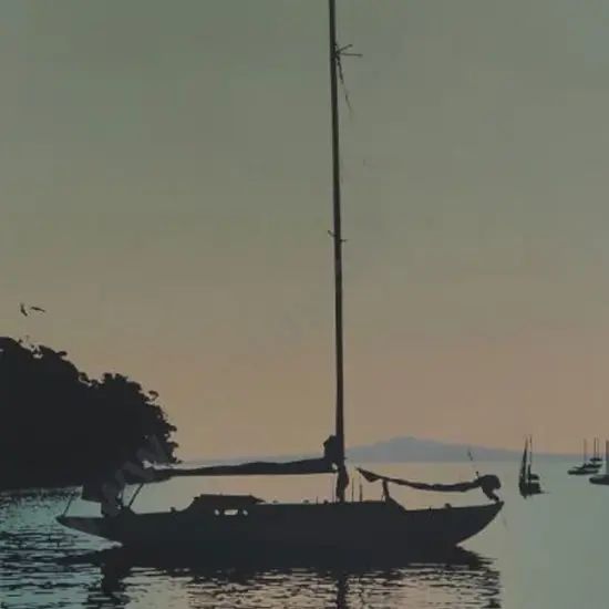 WARR, Malcolm (1939-) - Auckland Outlook looking at Rangitoto