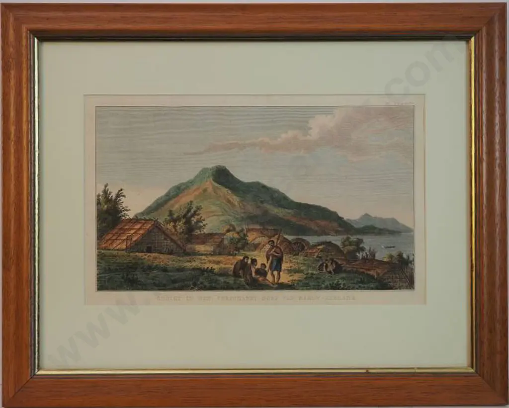 PARKINSON, Sydney (1745-1771) - Gezigt in Een Verschanast Dorp Van Nieuw-Zeeland (View of a Village Fortress in New Zealand - Cook's Voyages) Image 1++