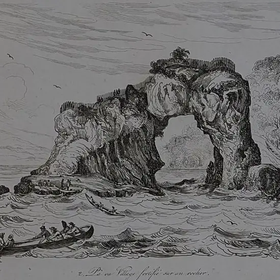 SAINSON, Louis de (1800-1874) - Pa ou Village Fortifie sur en Recher c. 1834