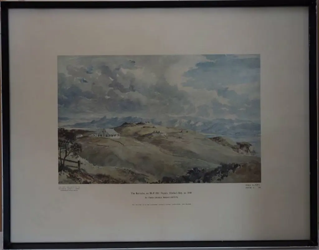 BARRAUD, Charles Decimus (1822-1897) - The Barracks on Bluff Hill, Napier, 1866 Image 1++