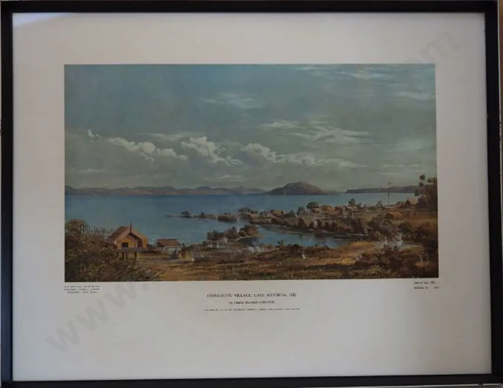 BLOMFIELD, Charles (1848-1926) - Ohinemutu Village, Lake Rotorua 1882 Image 1++