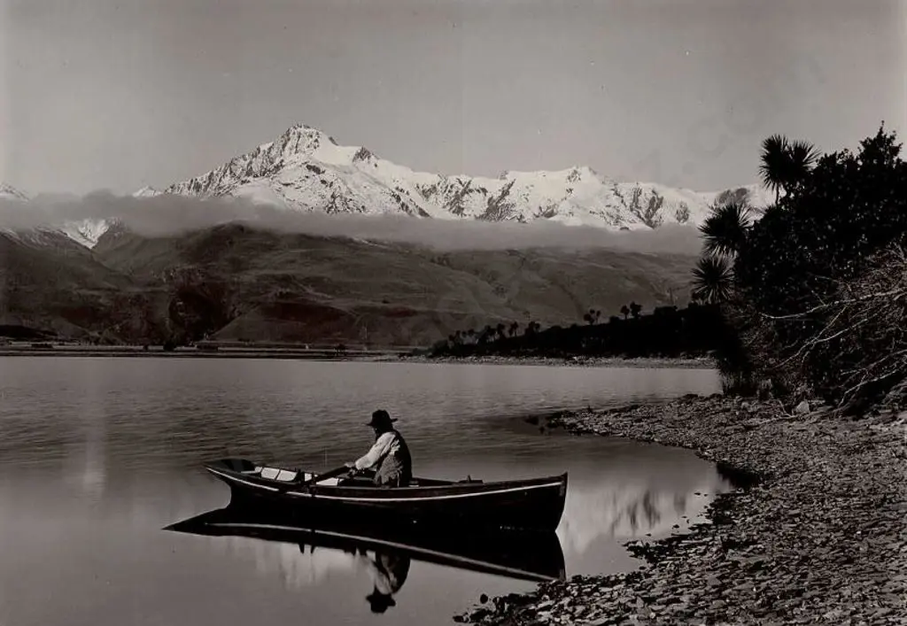 UNKNOWN - Man in rowboat, Southern Alps (Early 20th Century) Image 1++