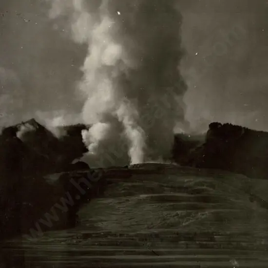SPENCER, Charles (1854-1933) - Eruption at the White Terrace Where the Water Returns, c.1880