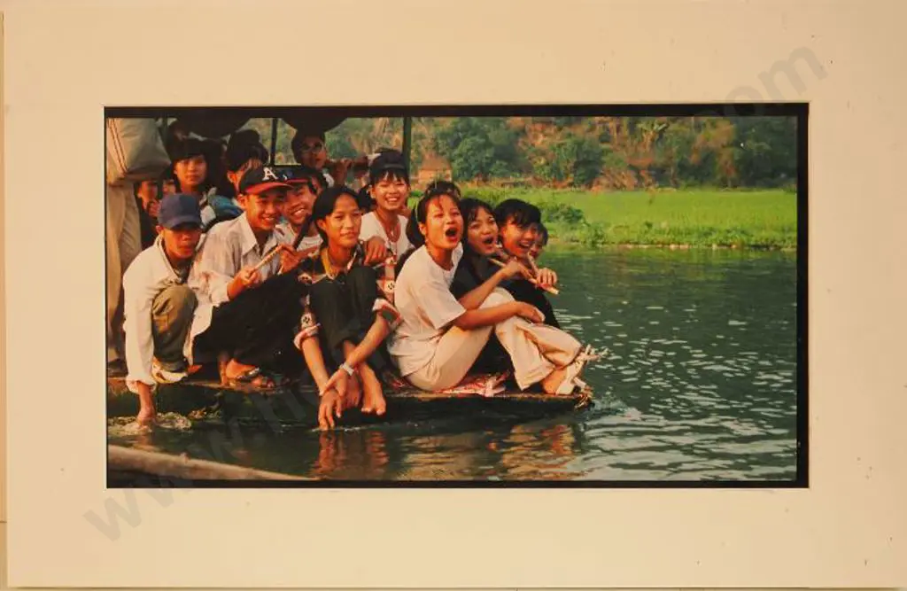 UNKNOWN - Asian Children on River Raft Image 1++