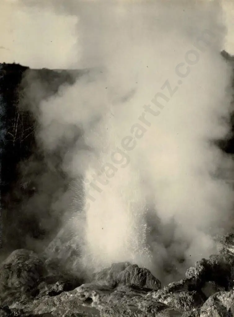 NZ GOVT PUBLICITY (Early 20th Cent.) - Active Geysers, Rotorua, c.1910 Image 1++
