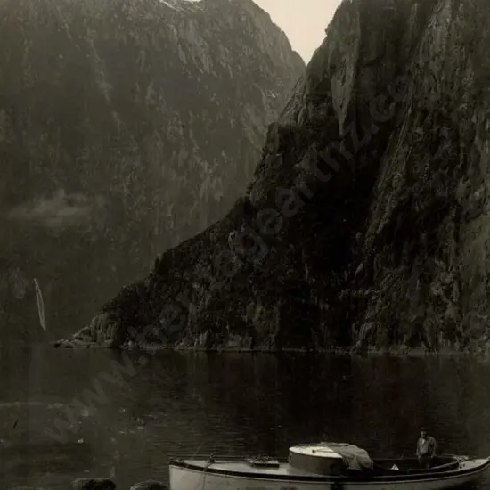 NZ GOVT PUBLICITY (Early 20th Cent.) - Milford Sound and Sterling Falls  c.1910