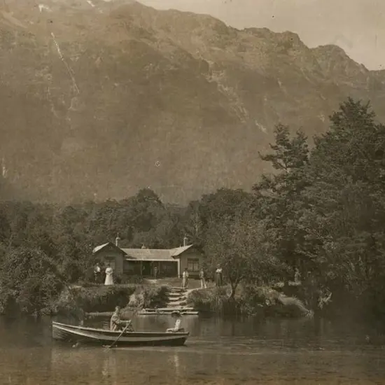 NZ GOVT PUBLICITY (Early 20th Cent.) - Glade House, Lake Te Anau, c.1910