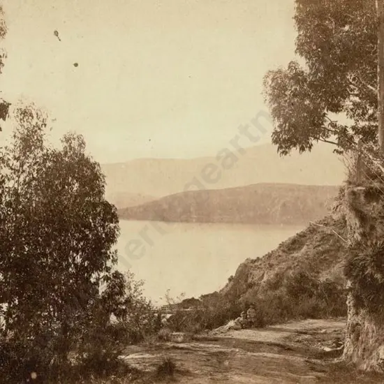 WHEELER, E. & SON - Christchurch (1864-1914) - Lake Scene with Two Travellers, c. 1880