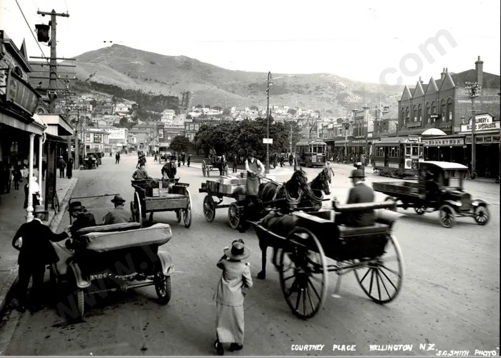 SMITH, Sydney Charles (1888-1972) - Courtenay Place. Wellington - Early 1920s Image 1++