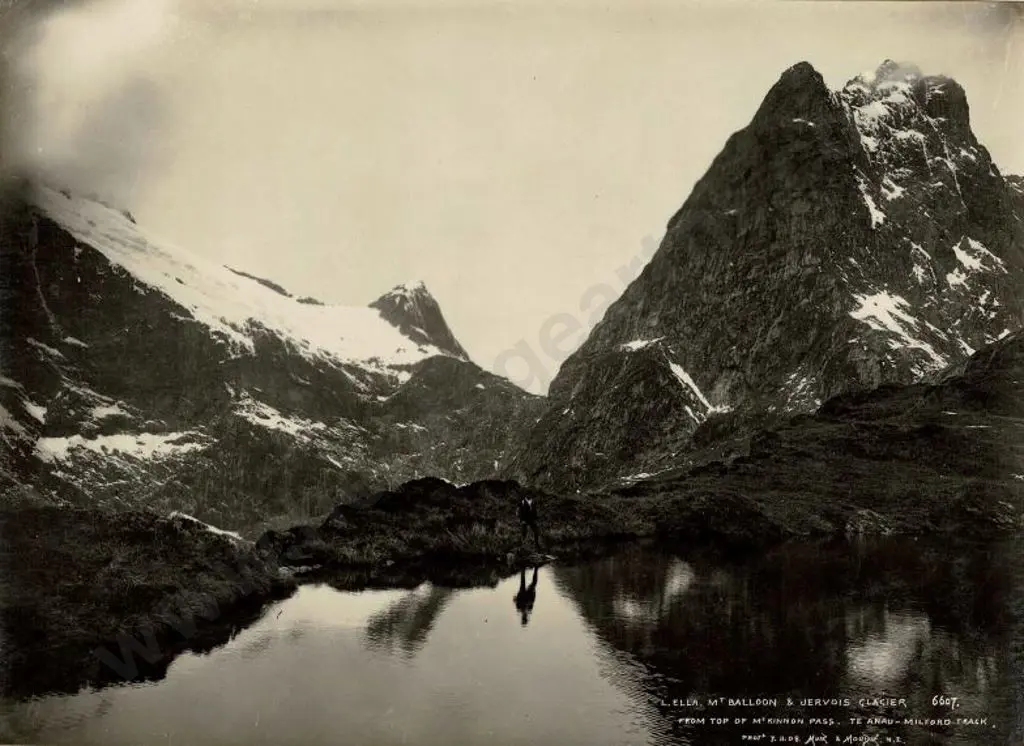 MUIR & MOODIE - Dunedin (1898-1916) - Lake Ella, Mt Balloon & Jervois Glacier, 1908 Image 1++