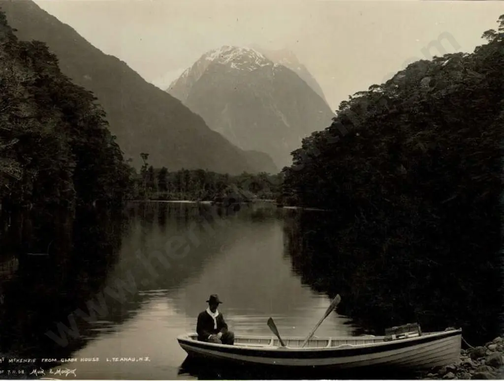 MUIR & MOODIE - Dunedin (1898-1916) - Mt MacKenzie from Glade House, Lake Te Anau, 1908 Image 1++