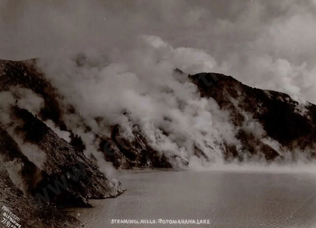BLENCOWE, James Rasdell (1871-1945) - Steaming Hills, Lake Rotomahana, Sept 1908 Image 1++