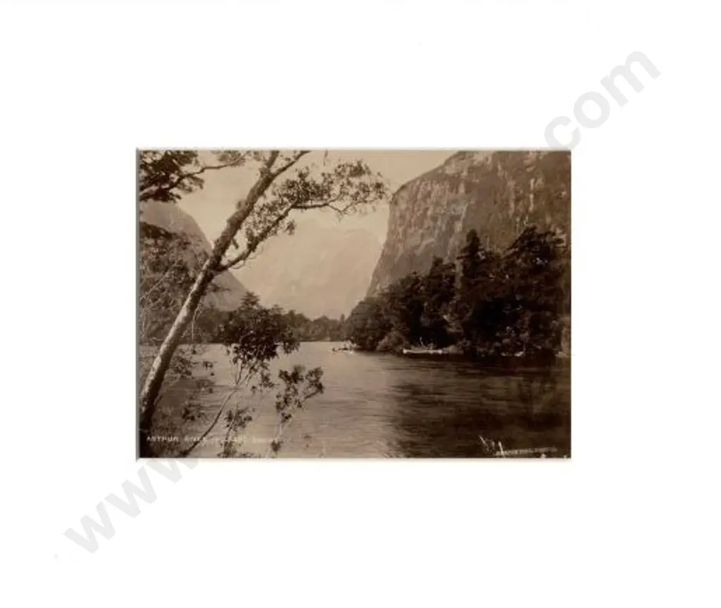 BURTON BROS - Dunedin (1870s-1890s) - Arthur River, Milford Sound, c. 1880 Image 1++