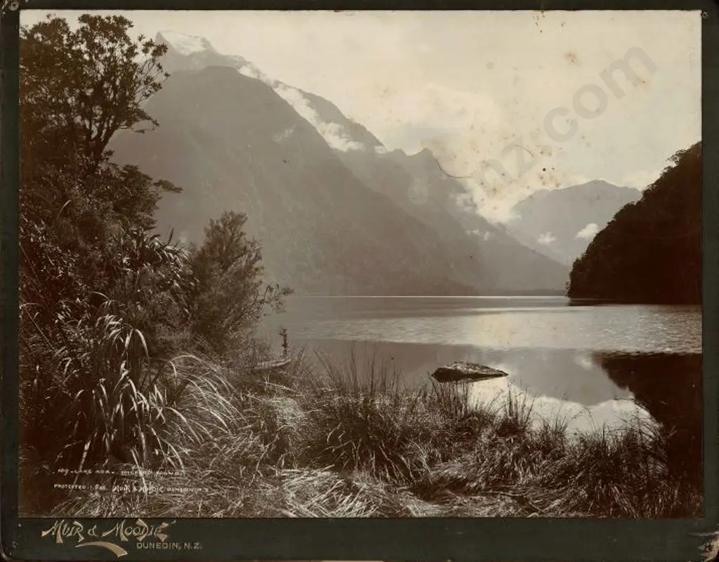 MUIR & MOODIE - Dunedin (1898-1916) - Lake Ada - Milford Sound, c.1900 Image 1++