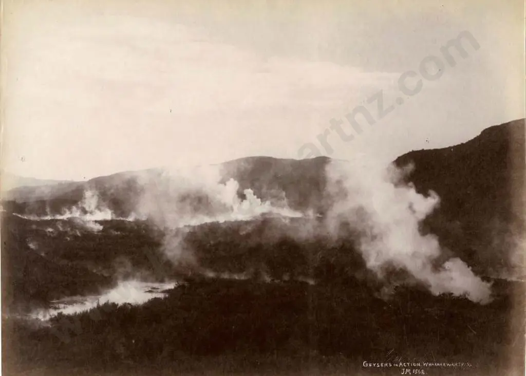 MARTIN, Josiah (1843-1916) - Geysers in Action, Whakarewarewa, c.1880 Image 1++