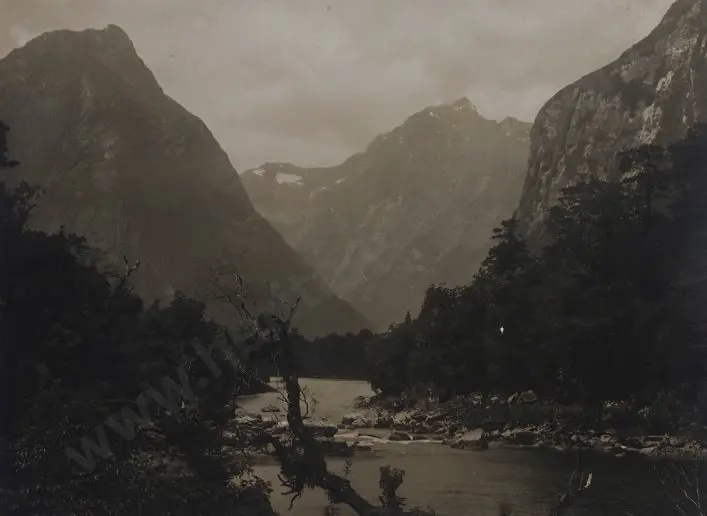 UNKNOWN Photographer - Arthur River, Near Sandfly Huts, Milford Sound, c.1900 Image 1++