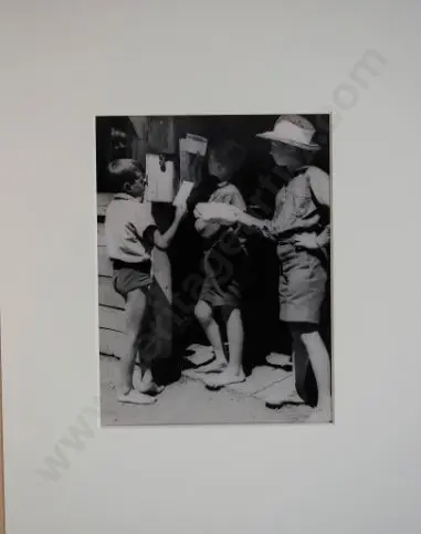 BROWNE, Victor Carlyle (1900-1980) - YMCA Camp Wainui - Boys Posting Mail for Home, c.1950 Image 1++