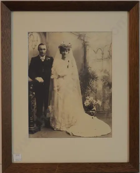 UNKNOWN photographer - Edwardian Photo of Bride & Groom Image 1++