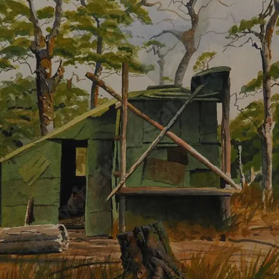 RUNDLE, John (1933-2014) - Dobson's Hut, Tararua Ranges