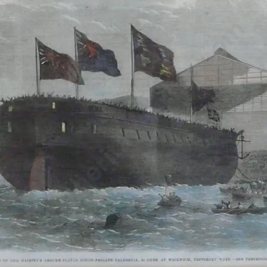 UNKNOWn Artist - Launch of the 24 Gun Frigate Caledonia - 19th Century