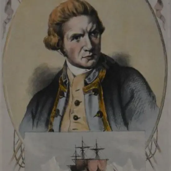 UNKNOWN - Capt James Cook plus the Resolution in Baring Strait