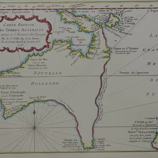 BELLIN  Map - Map of New Zealand c.1753 - Reprint (Avon Fine Print 354/1000)