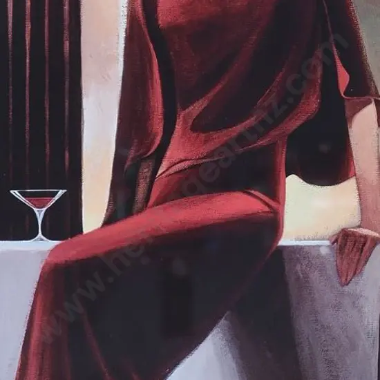 UNKNOWN (Style of Tamara de Lempicka) - Elegant lady with Cocktail