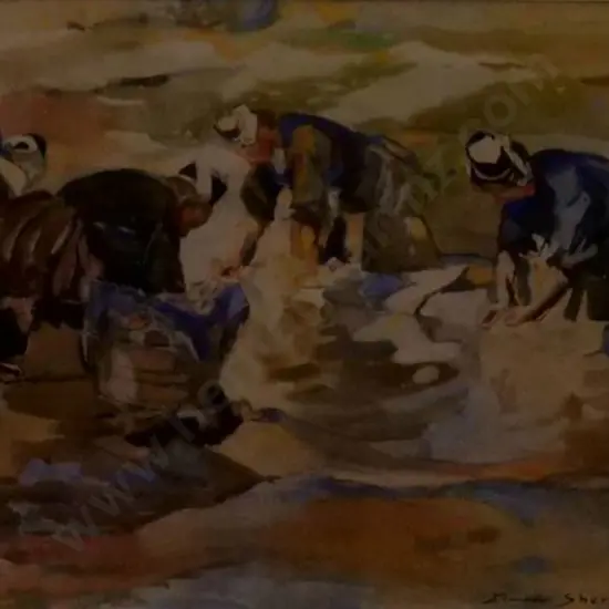 SHERWOOD, Maud (1880-1956) - Washer Women, Brittany
